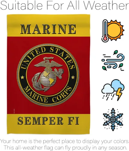 Miniatura 6 de Bandera del Cuerpo de Marines de los Estados Unidos USMC Semper Fi de doble cara para decoración de césped, regalo para casa, jardín, patio