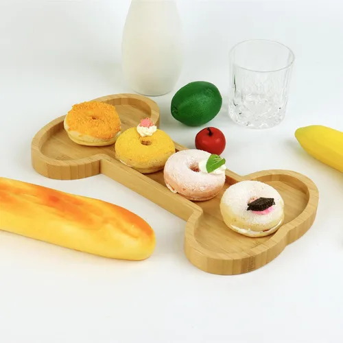 Miniatura 3 de Bandeja de servir para perros, suministros para fiesta de cumpleaños, bandeja para servir huesos, tabla de cortar de madera, plato de dulces