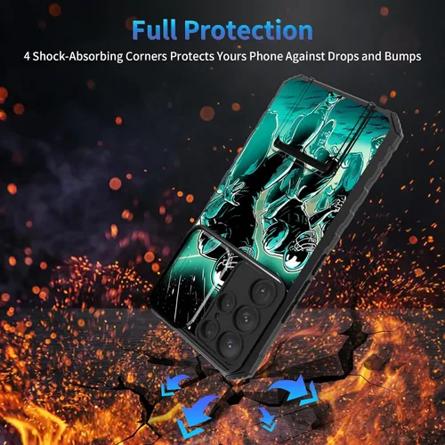 Miniatura 304 de Funda para Samsung Galaxy S22 Ultra 5G, Galaxy S22 Ultra con cubierta de cámara deslizante, funda resistente de doble capa con función atril Black