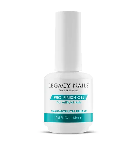 Legacy Nails Professional PRO FINISH GEL 0.5 oz – Sellador de uñas acrílico de alto brillo para un brillo duradero – Fórmula de secado rápido,