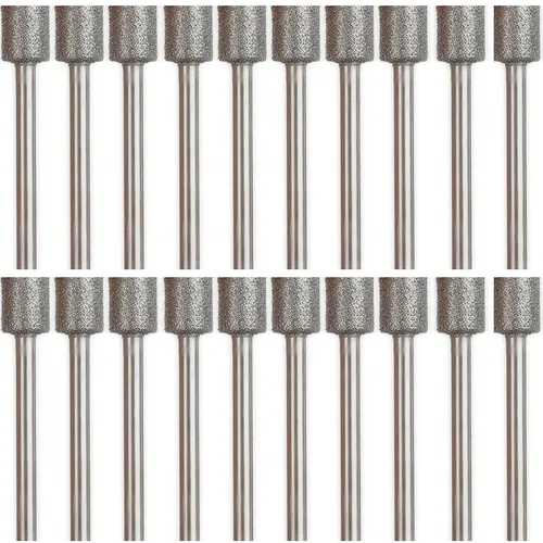 20 brocas de diamante – vástago de 1/8 pulgadas para herramienta rotativa, grabado, pulido y tallado en piedra