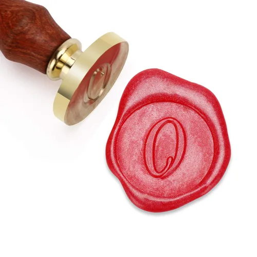 Miniatura 16 de Sello de cera Mceal, sello de latón con mango de madera, sello grande de 30 mm, letra H caligráfica