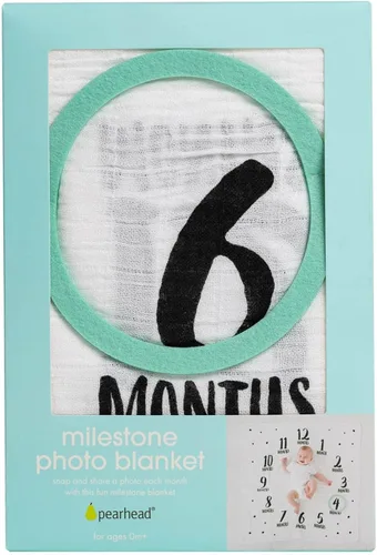 Miniatura 8 de Pearhead Manta de hitos para bebé, accesorio para fotos de hitos mensuales para recién nacido, regalo de recuerdo de bebé niña o bebé, regalo