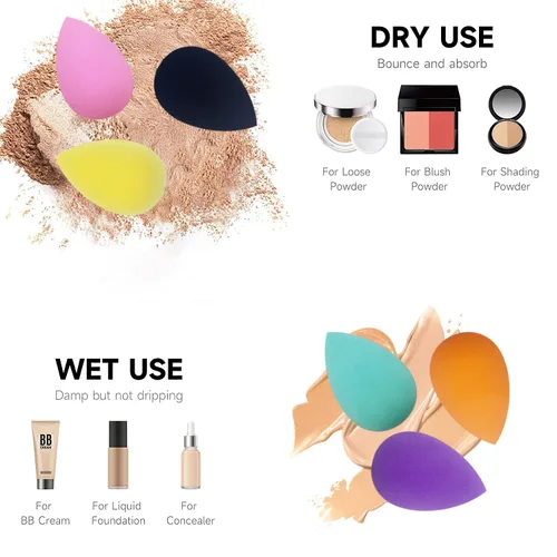Miniatura 6 de Pequeña esponja de maquillaje a granel: 30 esponjas de maquillaje de base de varios colores para base, esponjas de maquillaje para cara (30 piezas)