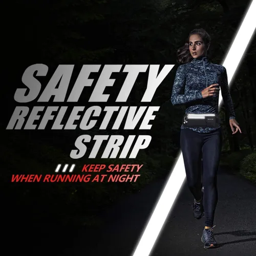 Miniatura 4 de Riñonera delgada para correr para mujeres y hombres, cintura reflectante para caminar, fitness, entrenamiento, ejercicio, resistente al agua