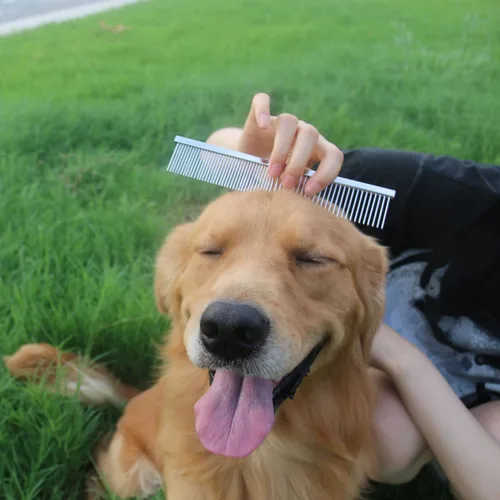 Miniatura 5 de ROPO Herramienta de peine para perros para quitar el pelo enmarañado, peine de desenmascaramiento para mascotas con dientes redondeados y mango