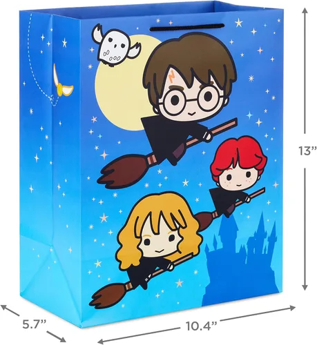 Miniatura 3 de Hallmark Paquete de bolsa de regalo grande de Harry Potter de 13 pulgadas (3 bolsas: escudo de Hogwarts, mapa de merodeador, Harry, Ron y Hermione)