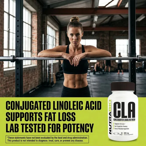 Miniatura 6 de NutraBio Suplemento de ácido linoleico conjugado CLA, 800 mg, 90 cápsulas blandas