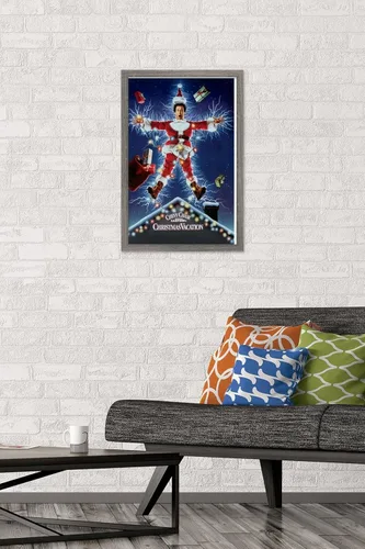 Miniatura 2 de National Lampoon's Christmas Vacation - Póster de pared de una hoja, 22.4 pulgadas de largo x 14.7 pulgadas de ancho, versión enmarcada de madera