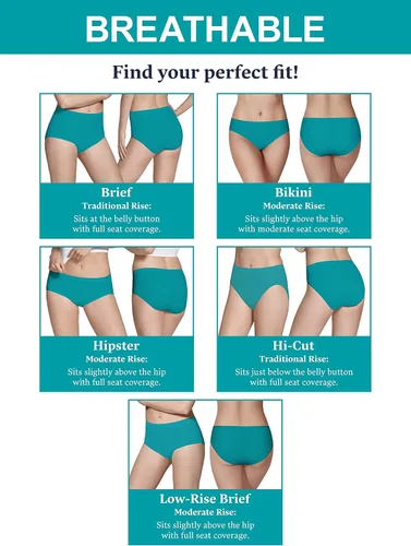 Miniatura 6 de Fruit of the Loom Women's Breathable Underwear, Moisture Wicking Keeps You Cool & Comfortable, Available in Plus