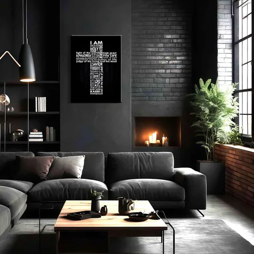 Miniatura 3 de Cuadro enmarcado de cruz de Jesús en lona para pared, arte impreso en blanco y negro, pintura cristiana, póster inspiradora, Jesús católico