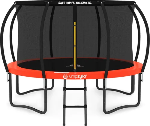Miniatura 15 de Jumpzylla - Cama elástica recreativa para niños, con red de seguridad, escalera y revestimiento antioxidante, de 8, 10, 12, 14, 15 y 16 pies