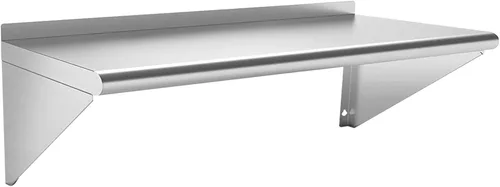Miniatura 11 de Estante comercial de acero inoxidable de 12 x 24 pulgadas, paquete de 2 estantes de almacenamiento de alimentos montados en la pared, estante