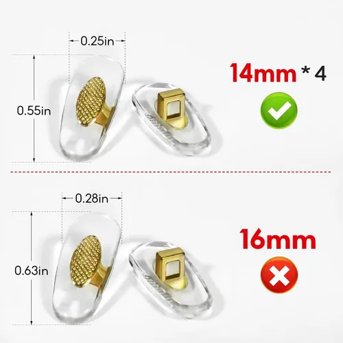 Miniatura 6 de 4 pares de almohadillas de nariz de repuesto de silicona suave de 0.555 pulgadas para los modelos RB3526, RB4071, RB6335, RB6375, RB7186 y más
