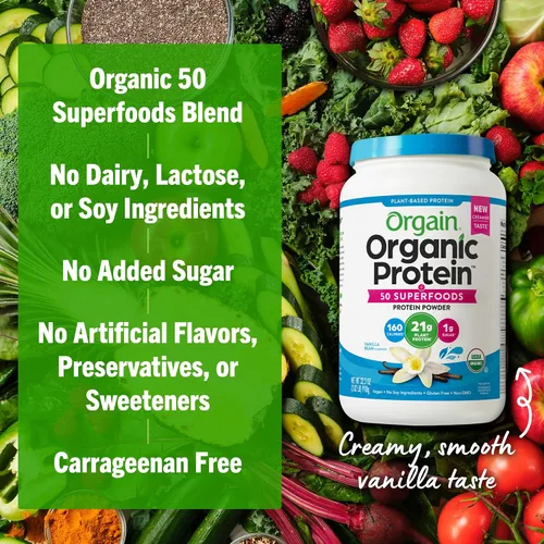Miniatura 6 de Orgain proteína orgánica a base de plantas + polvo de superalimentos