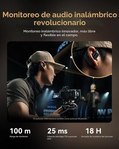 Miniatura 3 de Hollyland Lark MAX 2 Micrófono inalámbrico para iPhone/cámara/Android, cancelación de ruido AI, monitoreo inalámbrico, audio de cadena completa