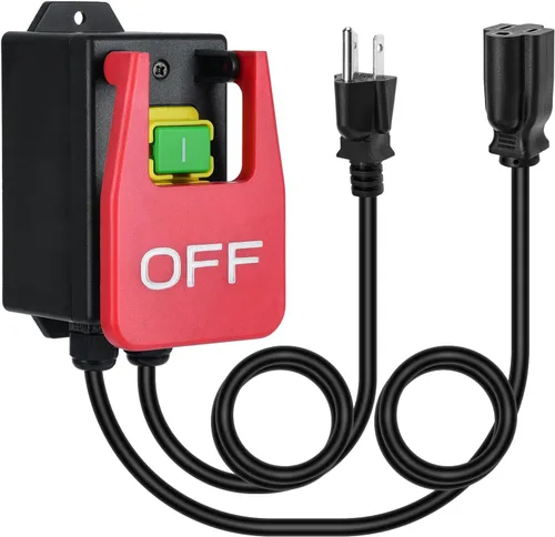 Miniatura 9 de Interruptor monofásico de encendido/apagado de 110 V, interruptor de mesa Ortis Router con señal de parada grande, fácil contacto para apagado