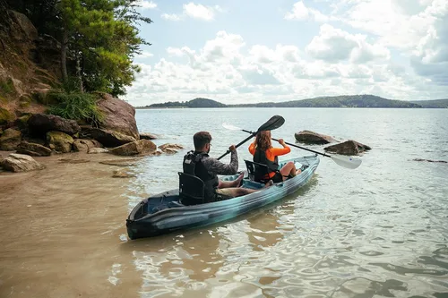 Miniatura 6 de Perception Tribe 13.5 - Kayak tándem sentado en la parte superior para diversión completa, almacenamiento trasero grande con amarres Dapper