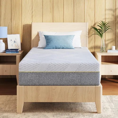 Miniatura 15 de Colchón de espuma viscoelástica de gel de té verde Twin de 6 pulgadas con funda extraíble lavable, firmeza media, cama en una caja, certificado