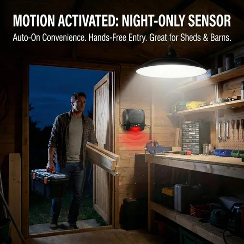 Miniatura 3 de Luces solares de cobertizo para interiores y exteriores, luz colgante con sensor de movimiento de 3200 lm disponible durante el día con control