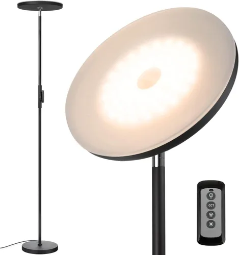 Miniatura 8 de JOOFO Lámpara de pie, 30 W/2400 lm, luz LED cielo, moderna, 3 temperaturas de color, súper brillante, luz de poste alto con control remoto y táctil