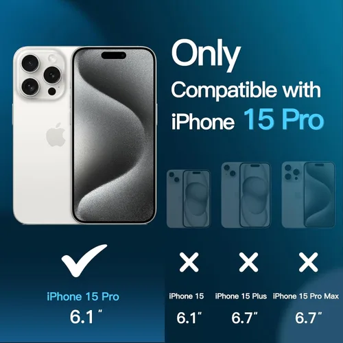 Miniatura 3 de JETech Protector de pantalla para iPhone 15 Pro de 6.1 pulgadas, película de vidrio templado con herramienta de fácil instalación, compatible