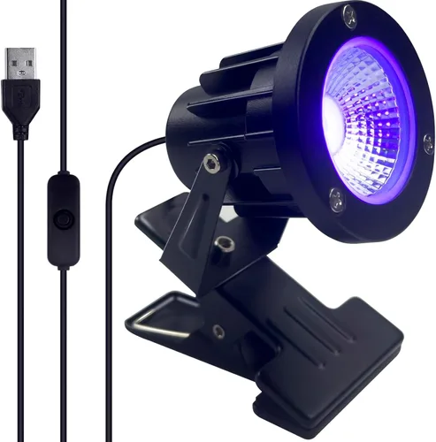 Lámpara de luz ultravioleta de luz negra de 13 W y 6 pies, lámpara con clip IP65, luces de resina UV, para tapiz fluorescente, póster, pintura