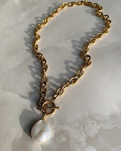 Miniatura 7 de CULT OF SUN Collar con colgante de perlas chapado en oro de 18 quilates