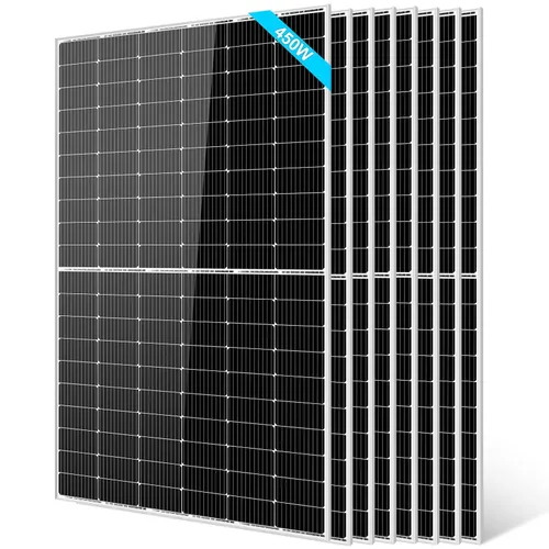 SUNGOLDPOWER UL61730 - Panel solar de 450 W, 8 unidades, monocristalino, célula de clase A, rígido, alta eficiencia, carga de 12 V/24 V/48 V,