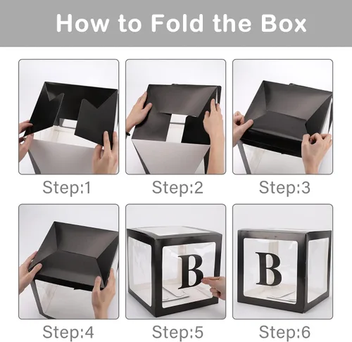 Miniatura 4 de CJT Cajas de bebé con letras para baby shower, cajas de bloque transparentes para decoración de baby shower, caja de globo transparente para fiesta