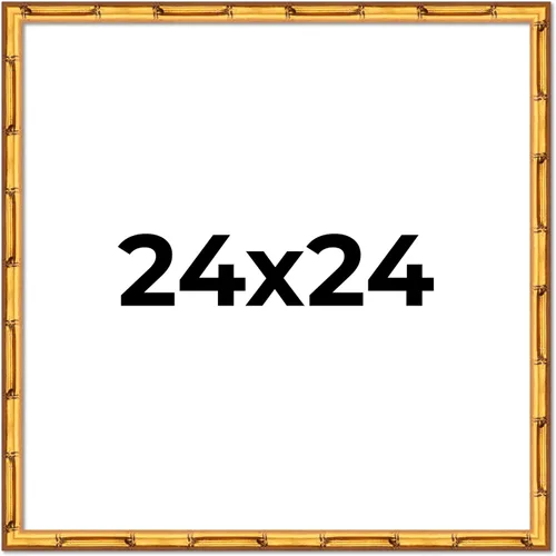 Miniatura 315 de Poster Palooza Marco cuadrado de madera maciza de bambú dorado de 3 x 3 pulgadas con acrílico UV, respaldo de tablero de espuma y accesorios