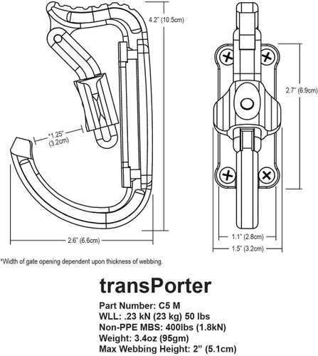 Miniatura 2 de Rock Exotica Transporter Gear & Accessory Carabiner - Soporte de herramientas resistente con doble botón de bloqueo para arneses de escalada