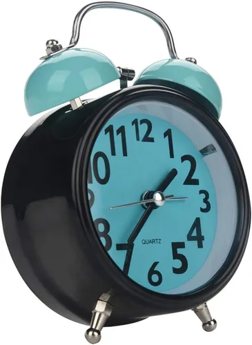 Miniatura 5 de Boquite Reloj despertador, reloj despertador mecánico, doble ultra silencioso reloj despertador mecánico movimiento de cuarzo escritorio mesa reloj