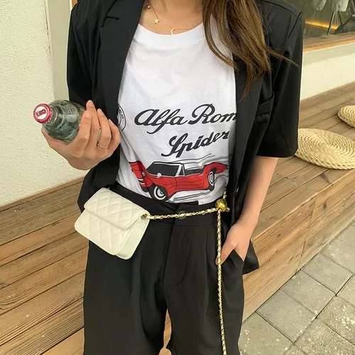 Miniatura 3 de Mini bolso de cintura para mujer, bolso de cintura pequeño de moda para mujer, accesorios Y2K de moda, Blanco, Moderno