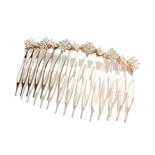 Miniatura 7 de Los accesorios de pelo nupcial de moda más populares Rhinestone perla aleación peine de pelo de la boda horquilla nupcial cristal horquillas
