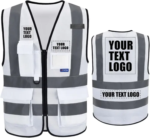 A-SAFETY Chaleco de Seguridad Reflejante de Alta Visibilidad con Logo Personalizado (XS-8XL)
