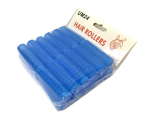 Miniatura 2 de Paquete de 24 mini rodillos pequeños para el cabello, con ventilación y agarre automático (azul)