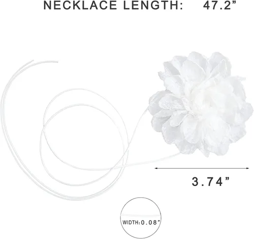 Miniatura 2 de Gargantilla negra con cordones de flores de camelia para mujeres y niñas