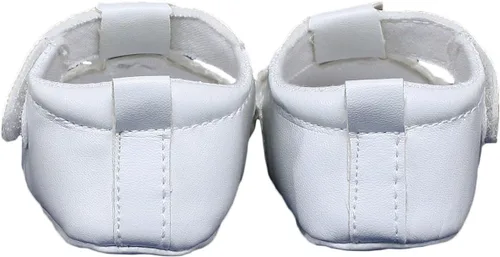 Miniatura 4 de Zapatos de cuna Mary Jane de piel sintética blanca con detalles de perforación