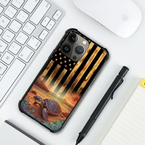 Miniatura 103 de DAIZAG Compatible con iPhone 13 Pro Max, Funda de TPU Protectora Anti-Arañazos Todo En Uno, Fundas para Hombre Mujer - Motivo de Madera Americana