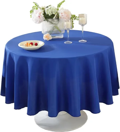 Miniatura 12 de Paquete de 2 Manteles Redondos de 120 Pulgadas de Carbón, Mantel de Poliéster Lavable para Uso en el Hogar, Fiestas, Bodas o Restaurantes.
