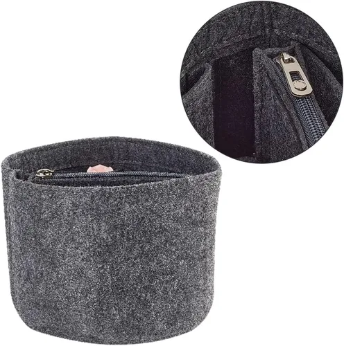 Miniatura 4 de WADORN Inserto organizador de bolso de fieltro, forro de inserción de bolso para LV Cannes, organizador de bolsa redonda con forma de barril, bolsa
