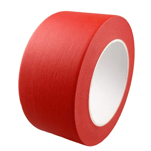 Cinta de Enmascarar Ancha, Cinta Roja para Pintores para Hogar, Oficina, Papelería Escolar, Arte DIY, Manualidades, Etiquetado (3 Pulgadas X 55 Rojo