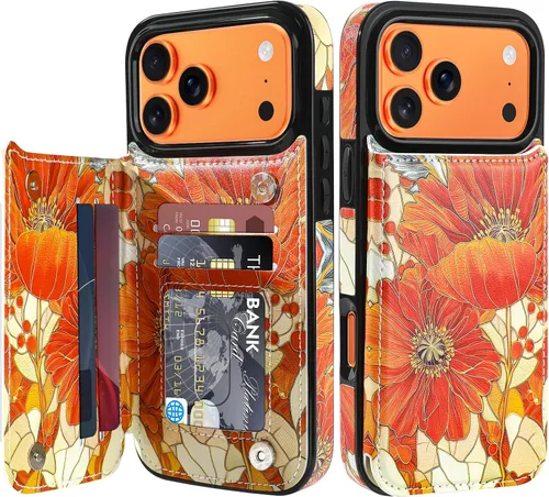 Miniatura 27 de Bizzib para iPhone 16 Plus funda tipo billetera con soporte para tarjetas, funda protectora a prueba de caídas y golpes de poliuretano premium