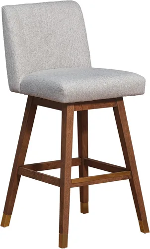 Miniatura 36 de Armen Living Sicily Modern Farmhouse Taburete giratorio de madera negra de 30 pulgadas de altura de asiento para encimera de isla de cocina en tela