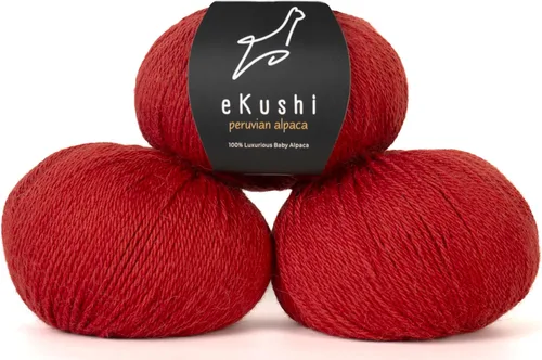 100% hilo de alpaca bebé para tejer y hacer ganchillo, juego de 3 madejas de hilo de alta calidad DK, ligero, hipoalergénico y térmico fabricado en