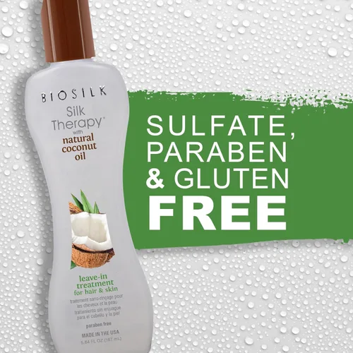 Miniatura 5 de Biosilk Terapia de Seda con Aceite de Coco Natural Tratamiento Sin Enjuague, Ayuda a Controlar el Encrespamiento y los Cabellos Sueltos, Sin