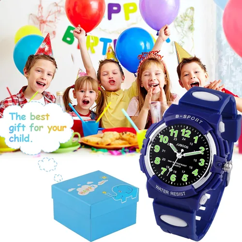 Miniatura 6 de Juboos Reloj analógico para niños, reloj de cuarzo impermeable para niños de 5 a 18 años, para enseñar deportes al aire libre, regalos para niños