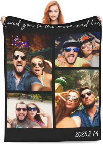 Miniatura 30 de D-Story Manta personalizada con fotos, texto, Manta personalizada con imagen, texto o fotos para mejores amigas, hermanas, regalos para cumpleaños