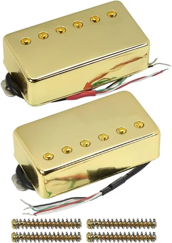 Miniatura 8 de FLEOR Juego de pastillas de guitarra Humbucker cerámica para cuello + puente de guitarra negra compatible con guitarra eléctrica estilo LP Juego